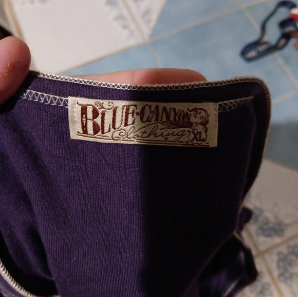 Y2K 200s Blue Canyon Ornate Women's Blouse in Deep Purple Vintage - Picture 5 of 5